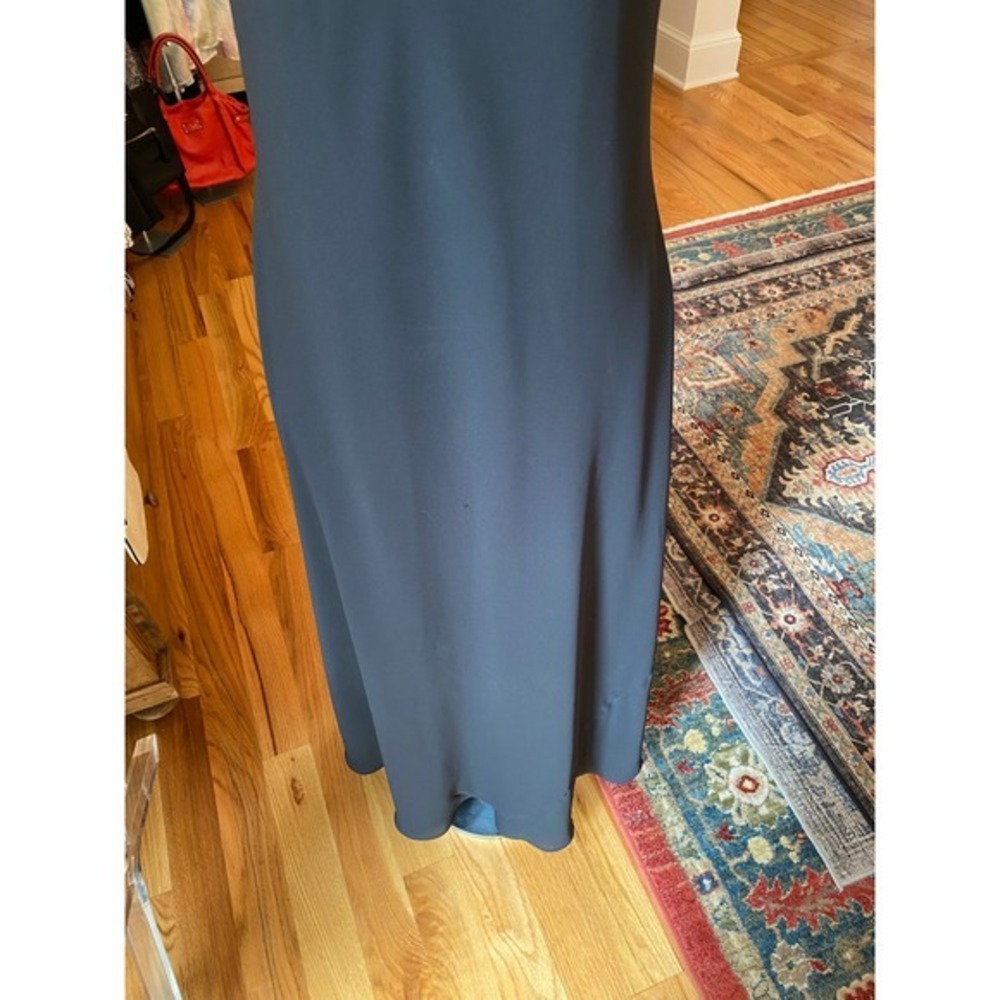Alyn Paige Vintage Black Chiffon Maxi Dress‎ V-Back Ruffle Hem Size 5/6 - Picture 9 of 12